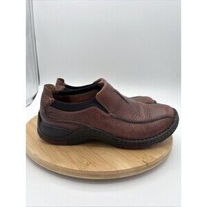 Clarks Pickett Mens 8M Brown Leather Casual Slip On Shoes 36596